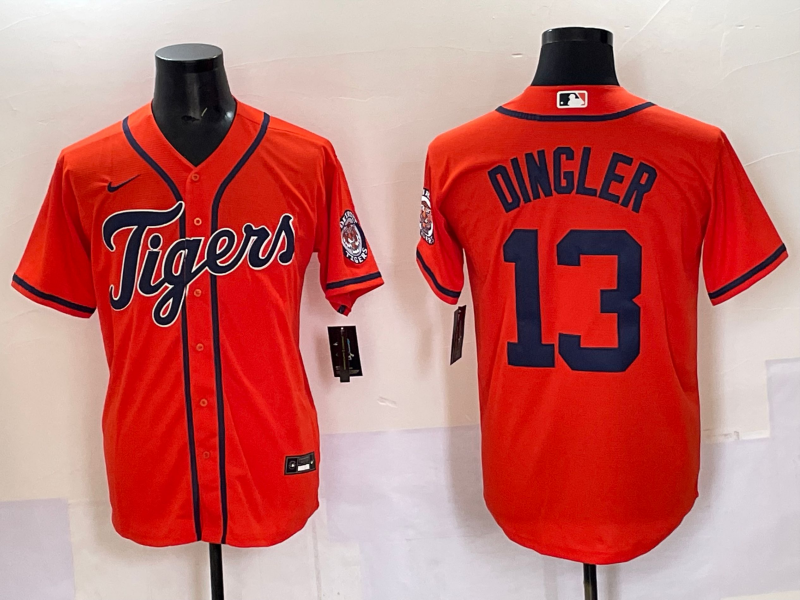 Men's Detroit Tigers Dillon Dingler #13 Orange Limited Player Jersey baseball jersey product view 1