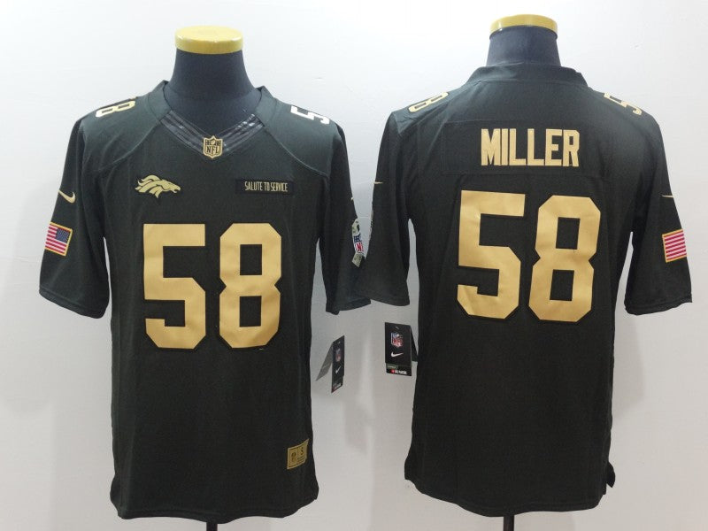 Men's Denver Broncos #58 Von Miller Black Authentic Game Jersey1 football jersey product view 1