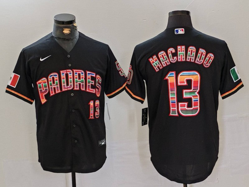 Men's San Diego Padres Manny Machado Black Player Game Jersey baseball jersey product view 1