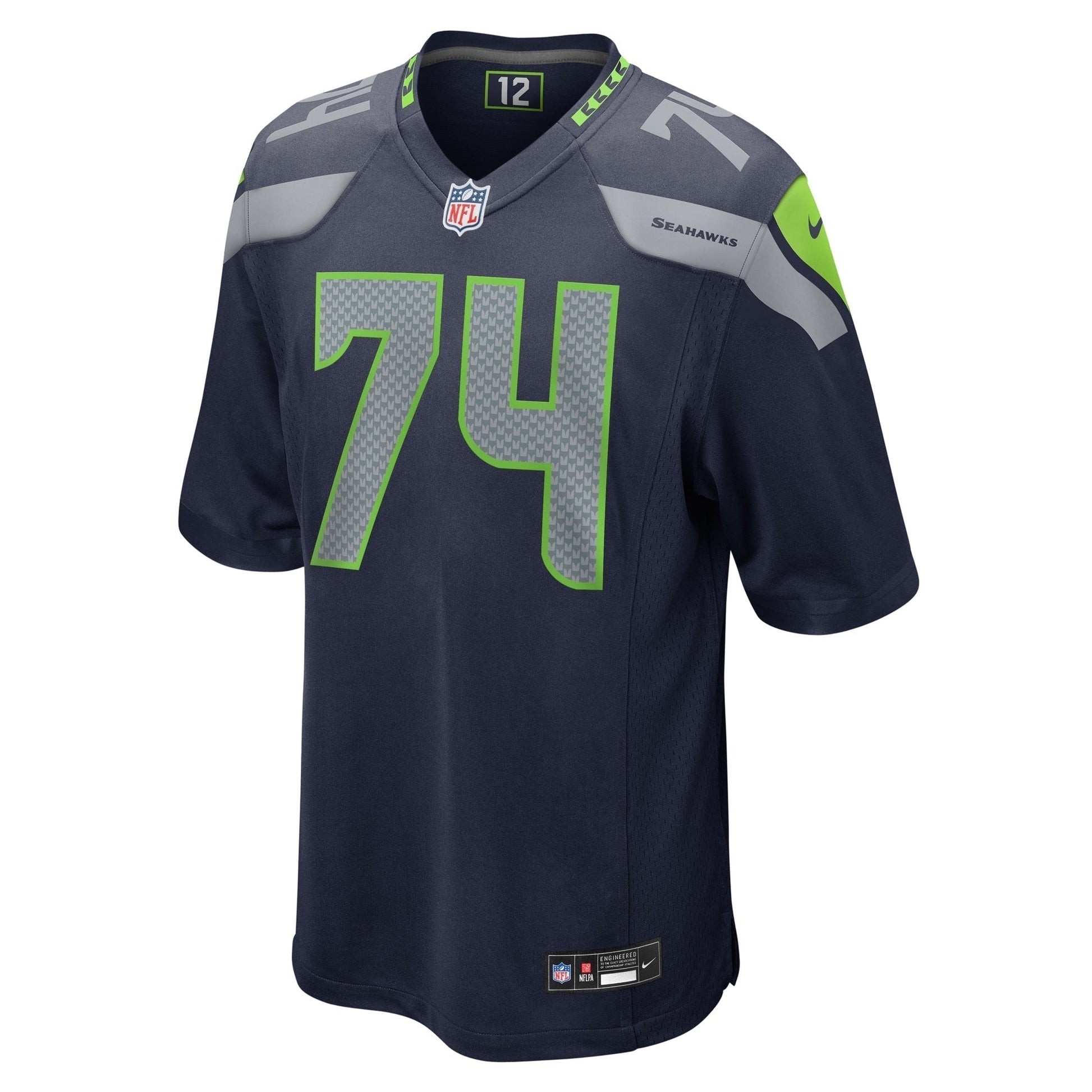 George Fant Seattle Seahawks Game Jersey - College Navy football jersey product view 2