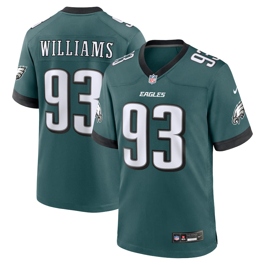 Men's Philadelphia Eagles Milton Williams Midnight Green Team Game Jersey football jersey product view 1