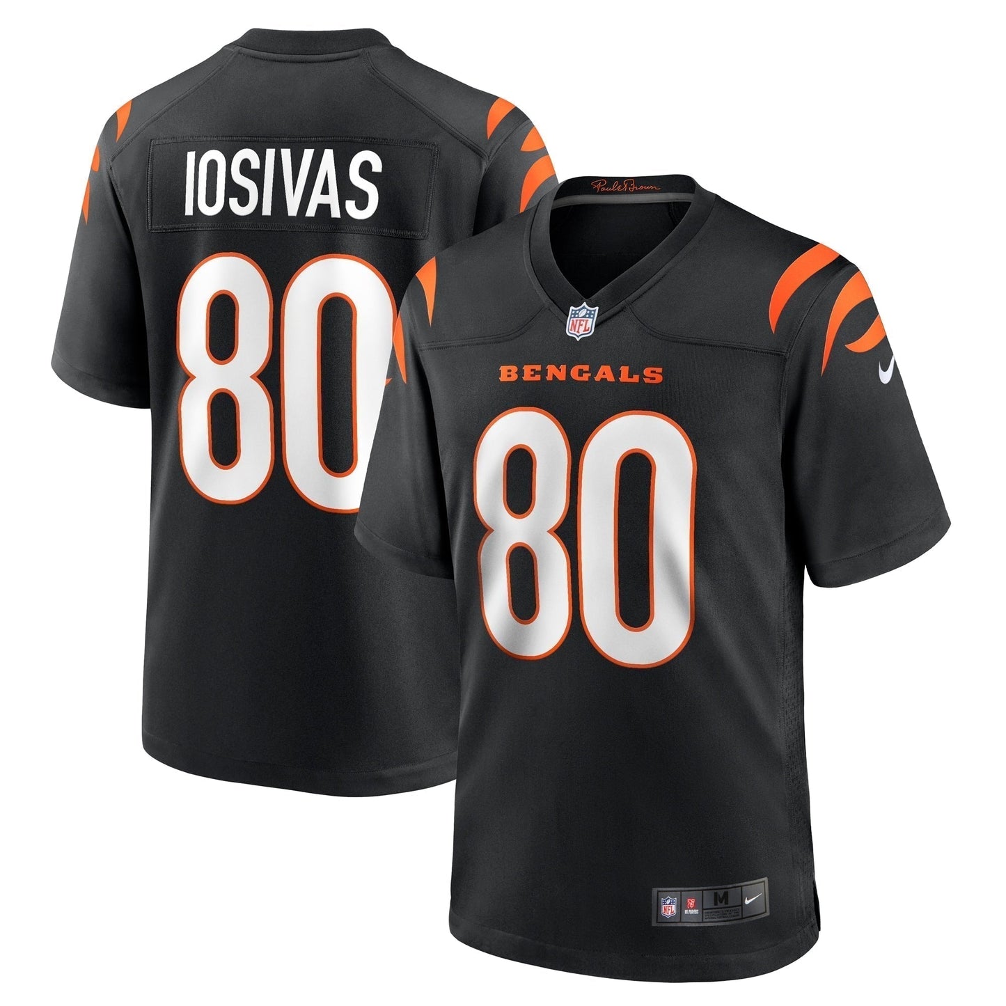 Andrei Iosivas Cincinnati Bengals Team Game Jersey - Black football jersey product view 1