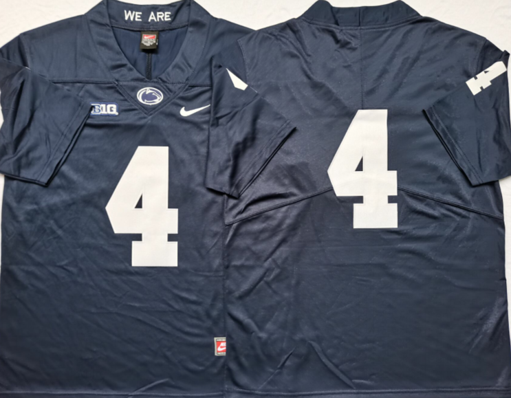 Men's Penn State Nittany Lions Kalen King #4 Navy Team Game Jersey football jersey product view 1