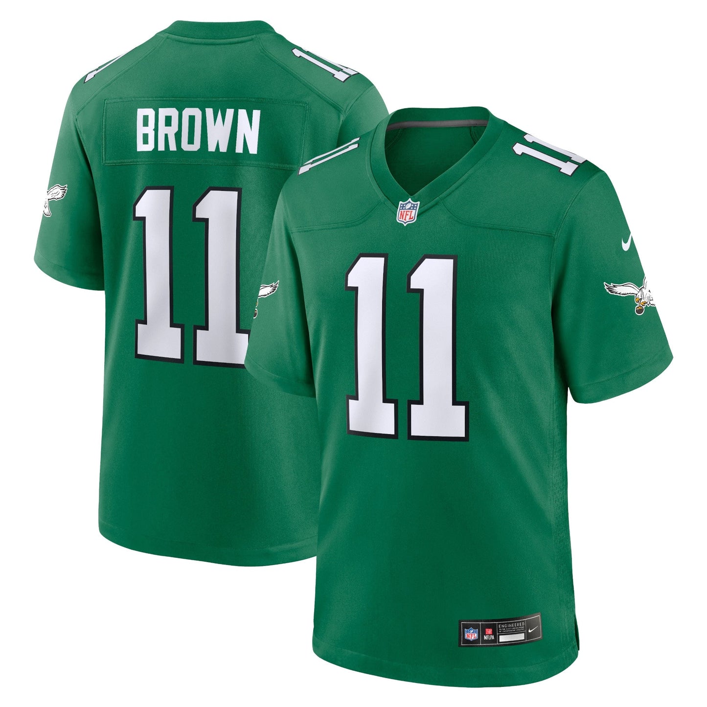 A.J. Brown Philadelphia Eagles Alternate Game Jersey - Kelly Green football jersey product view 1