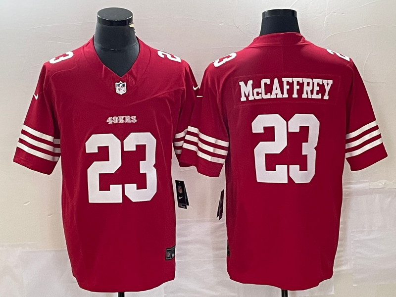 Men's San Francisco 49ers Christian McCaffrey Red Game Jersey football jersey product view 1