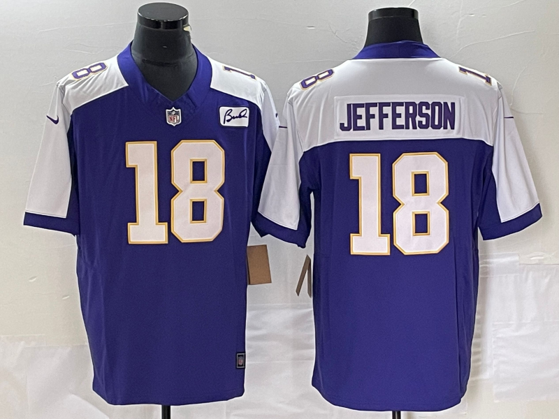 Men's Minnesota Vikings Justin Jefferson Purple Vapor F.U.S.E. Limited Jersey football jersey product view 1