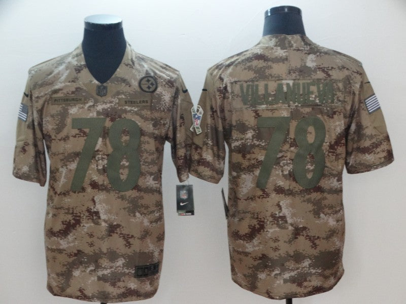 Men's Pittsburgh Steelers Alejandro Villanueva #78 Camouflage Game Jersey1 football jersey product view 1