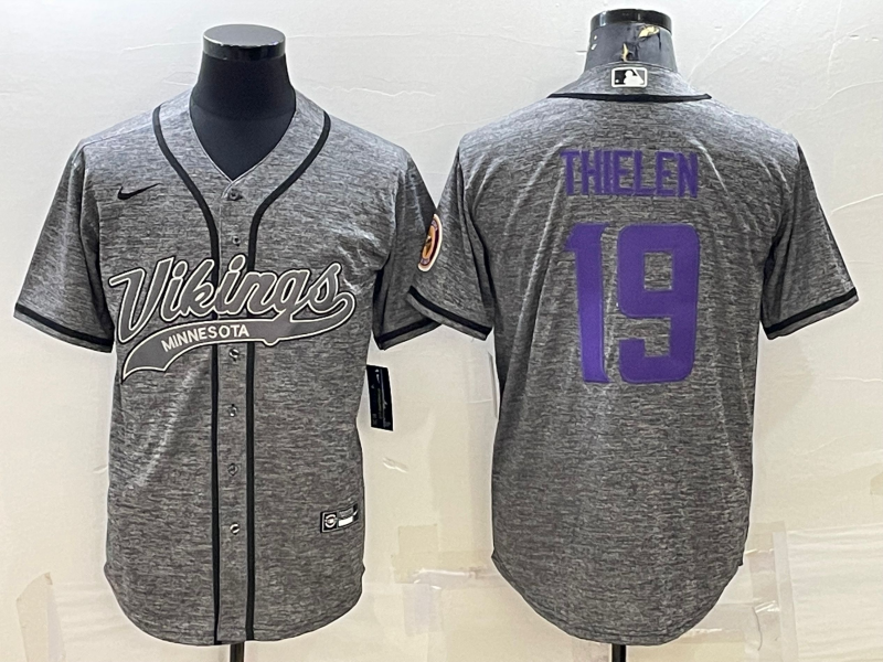 Men's Minnesota Vikings Adam Thielen Gray Game Jersey Joint Edition football jersey product view 1