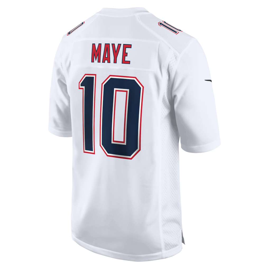 NE.Patriots #10 Drake Maye Tundra White Game Jersey football jersey product view 1