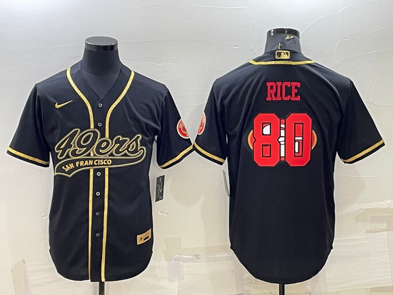Men's San Francisco 49ers Jerry Rice Black Game Player Jersey Joint Edition football jersey product view 1
