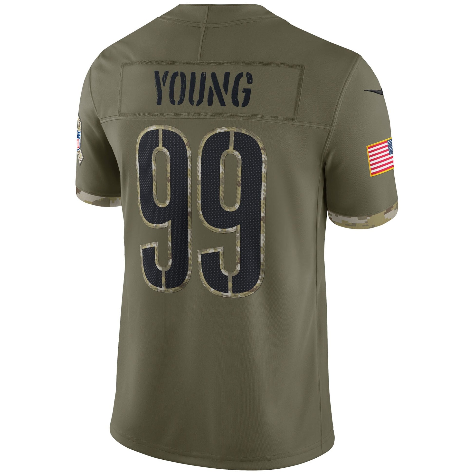 Chase Young Washington Commanders Salute To Service Limited Jersey - Olive football jersey product view 3