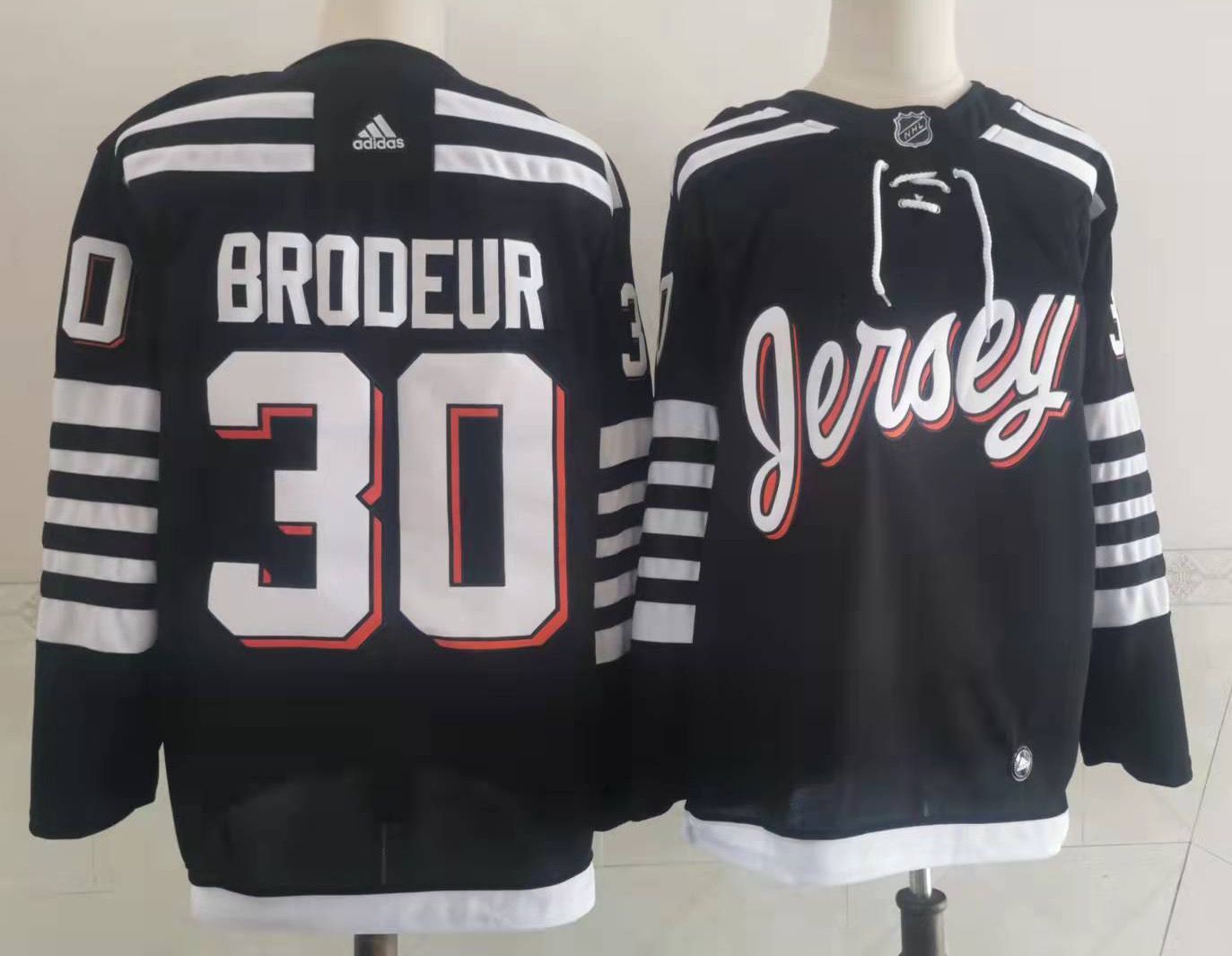 Men's New Jersey1 Devils Martin Brodeur #30 Black Player Game Jersey1 sports jersey product view 1