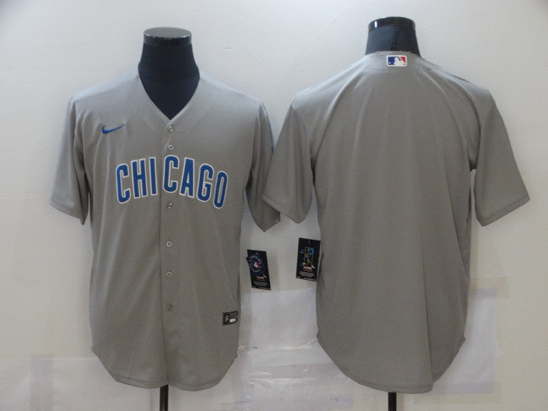 Men's Chicago Cubs Gray Road Authentic Team Blank Jersey baseball jersey product view 1