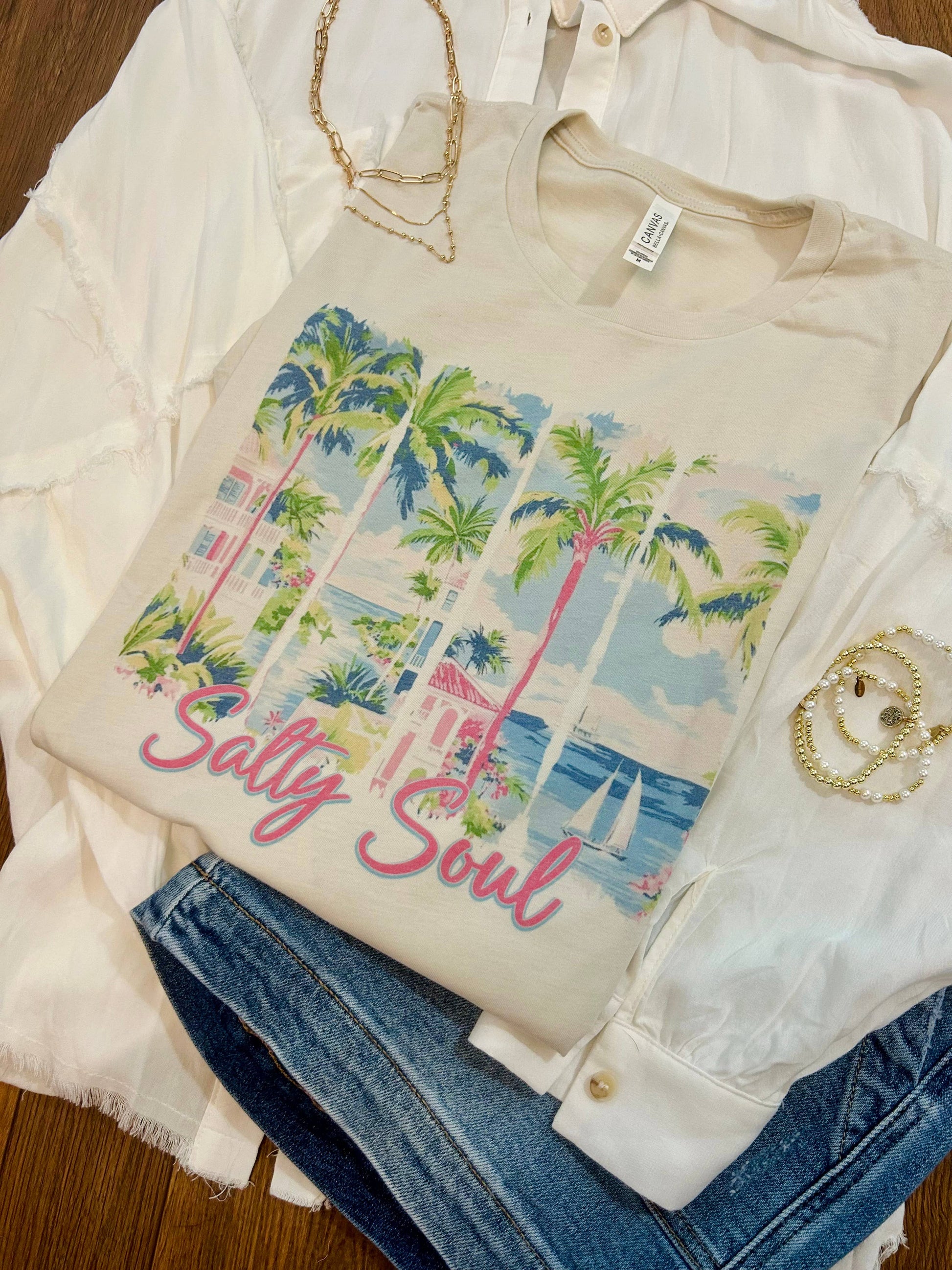 Salty Soul Graphic Tee Unisex T-shirt, Sweatshirt, Hoodie, Long Sleeve Tee - T-Shirt, Sweatshirt, Hoodie