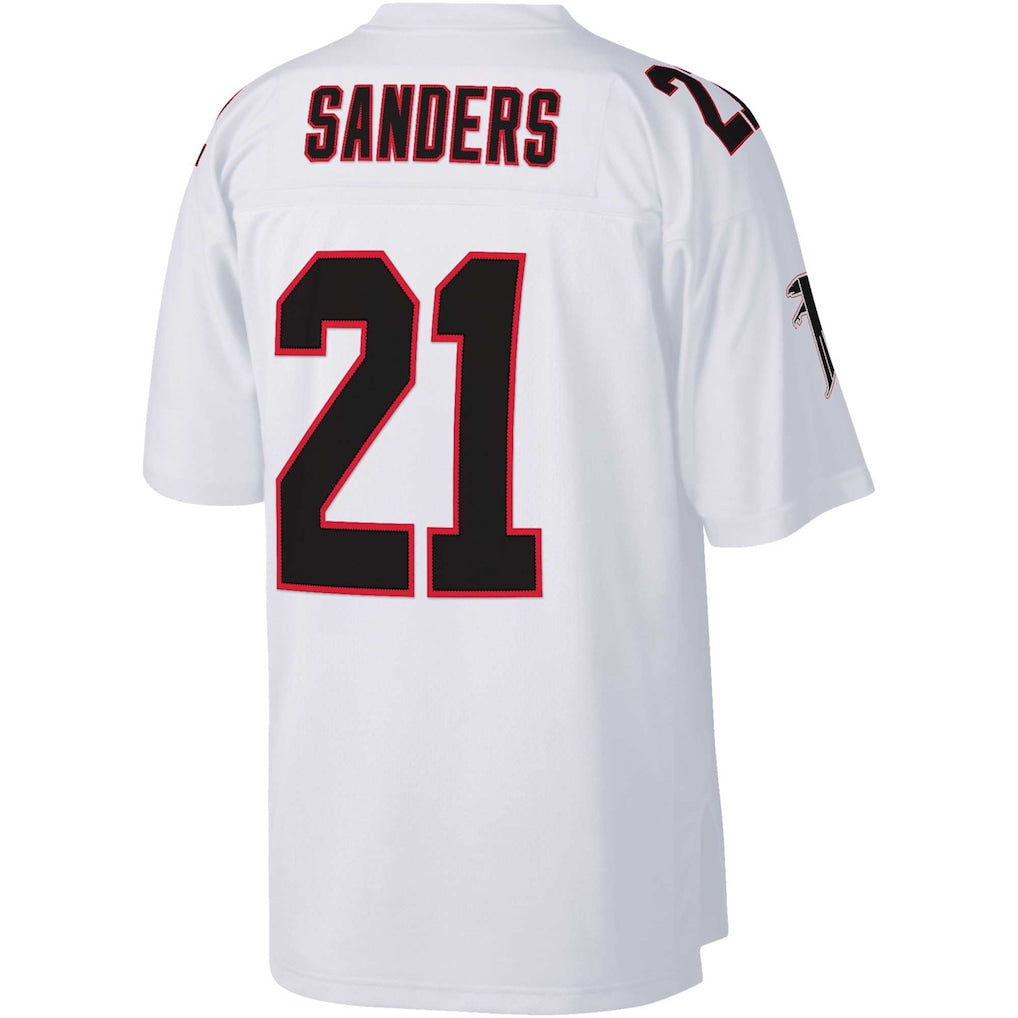 A.Falcons #21 Deion Sanders White Big & Tall 1992 Retired Player Replica Jersey football jersey product view 1