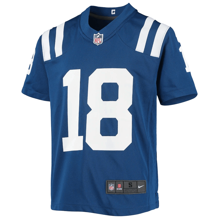Peyton Manning 18 Indianapolis Colts Youth Retired Player Game Jersey - Royal football jersey product view 2