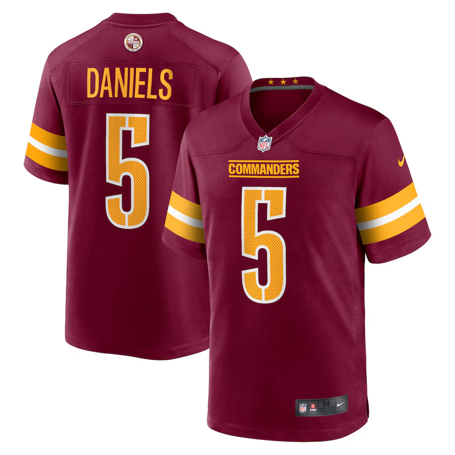 Washington Commanders Jayden Daniels Carbon Black Fashion Jersey football jersey product view 1
