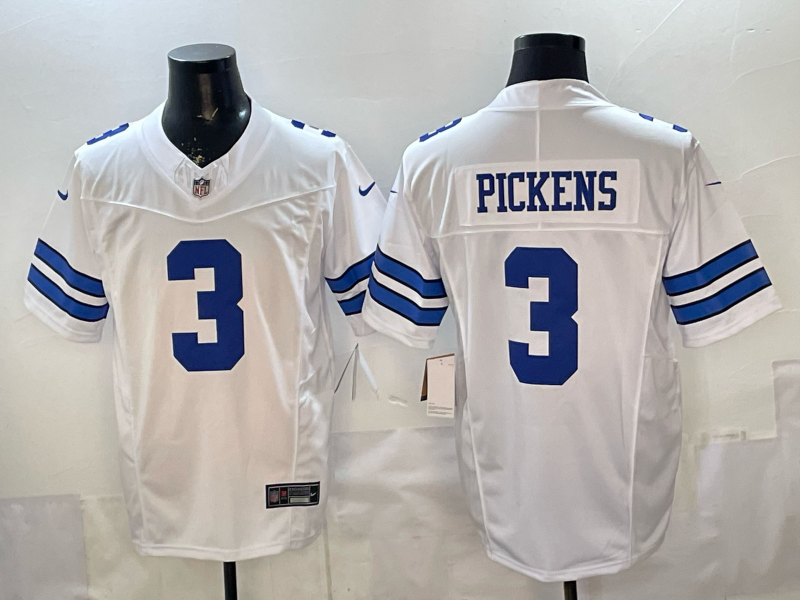Men's Dallas Cowboys George Pickens #3 White Game Jersey football jersey product view 1