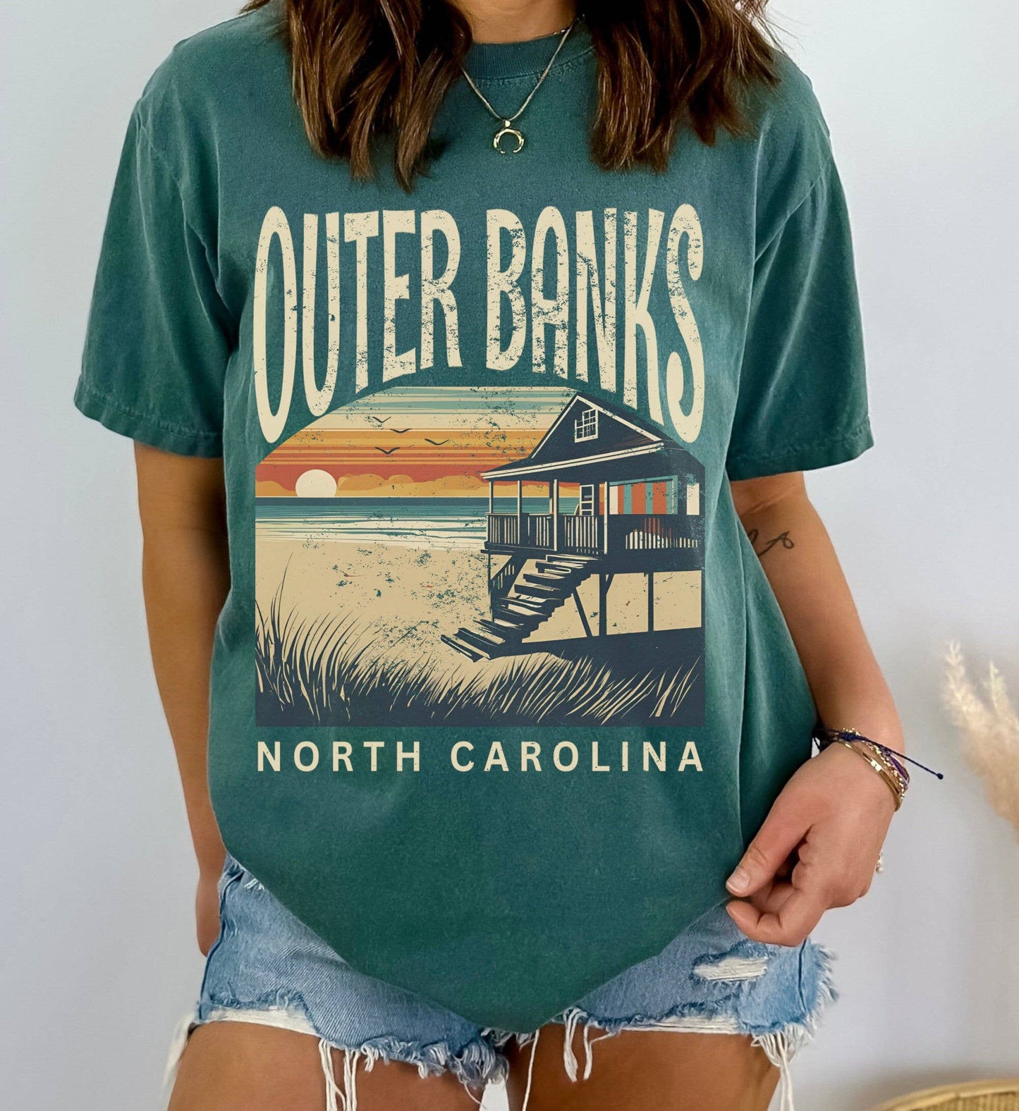 Vintage Outer Banks North Carolina Beach Tee Unisex T-shirt, Sweatshirt, Hoodie, Long Sleeve Tee - T-Shirt, Sweatshirt, Hoodie