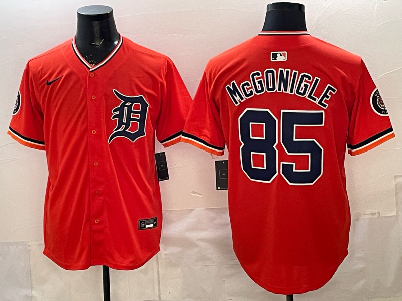 Men's Detroit Tigers Will McGonigle #85 Orange Limited Player Jersey baseball jersey product view 1