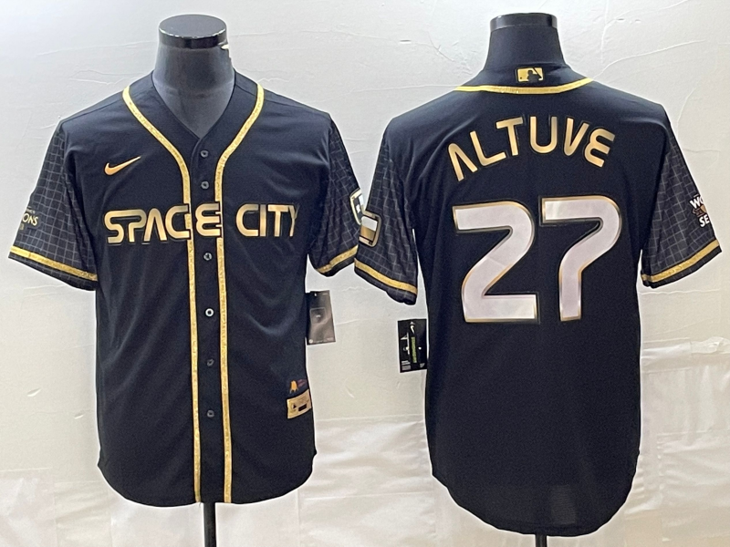 Men's Houston Astros Jose Altuve Black City Connect Replica Player Jersey baseball jersey product view 1