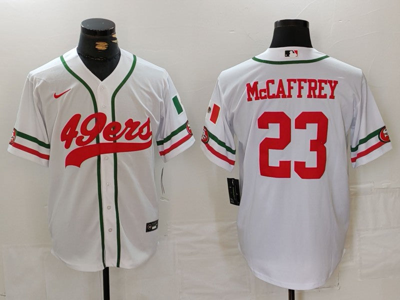 Men's San Francisco 49ers Christian McCaffrey White Replica Player Jersey football jersey product view 1