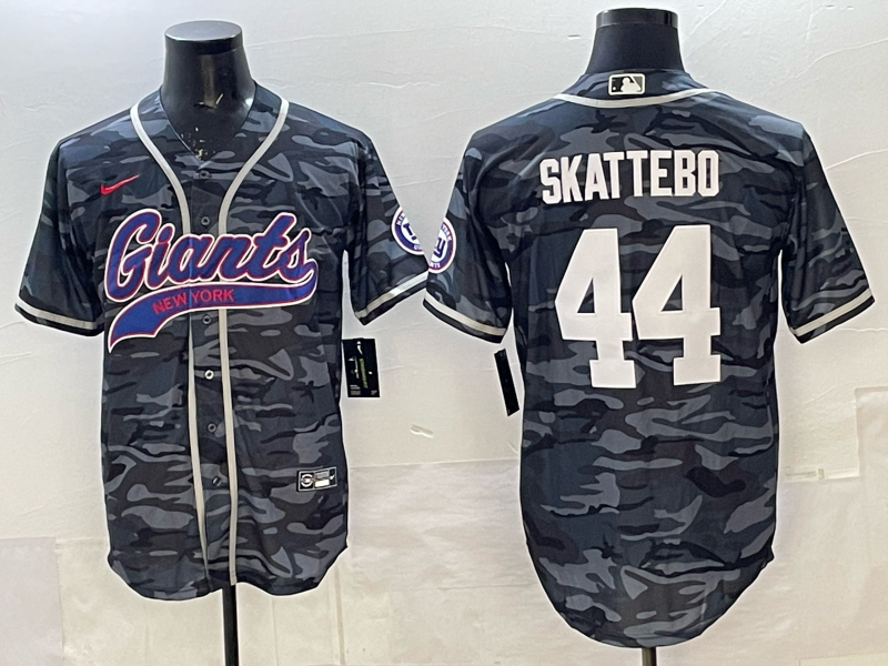 Men's New York Giants Cam Skattebo Grey Camouflage Player Jersey football jersey product view 1