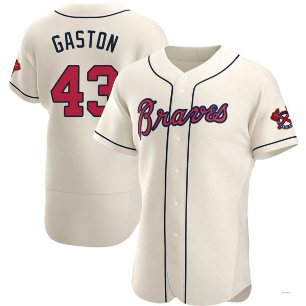 Atlanta Braves #43 Cito Gaston Cream Alternate Jersey Stitches Baseball Jerseys baseball jersey product view 1