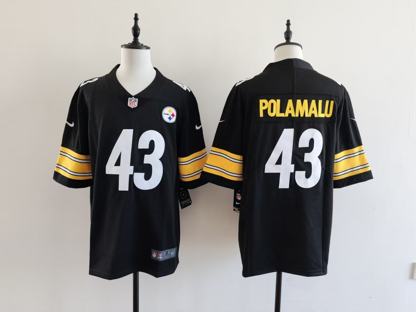 Men's Pittsburgh Steelers Troy Polamalu Jersey - Black football jersey product view 1