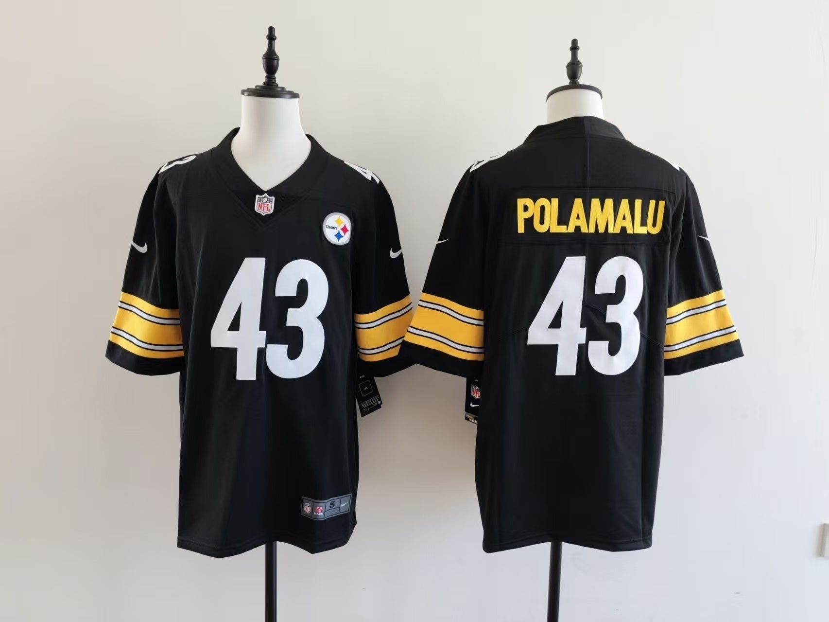 Men's Pittsburgh Steelers Troy Polamalu Jersey - Black football jersey product view 1