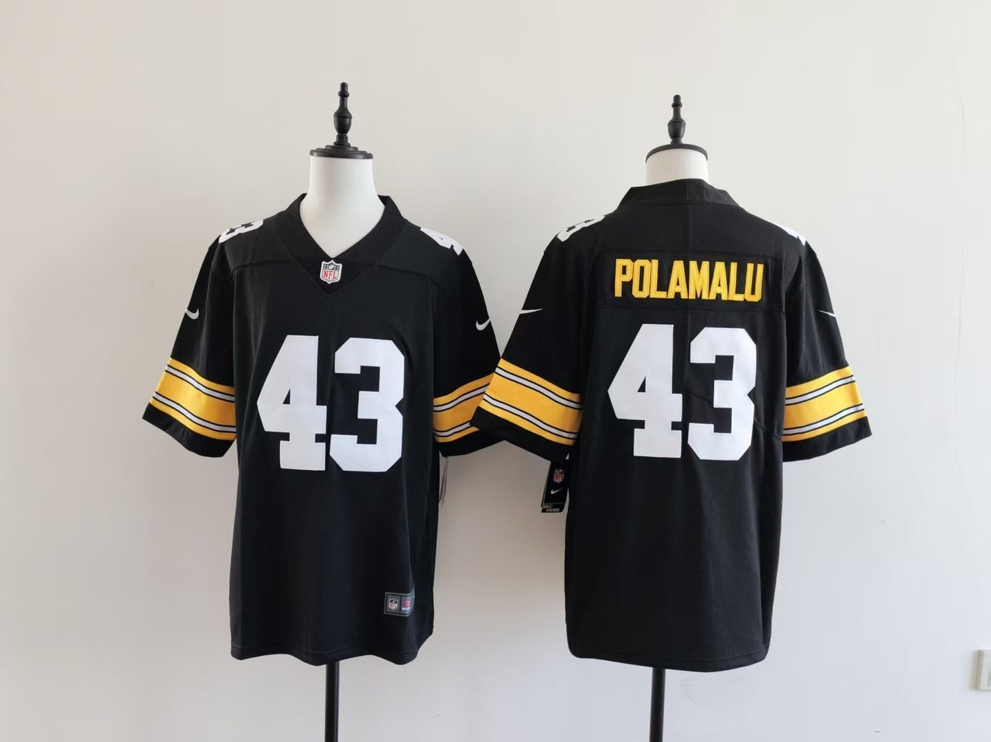Men's Pittsburgh Steelers Troy Polamalu Jersey - Black -No team logo football jersey product view 1