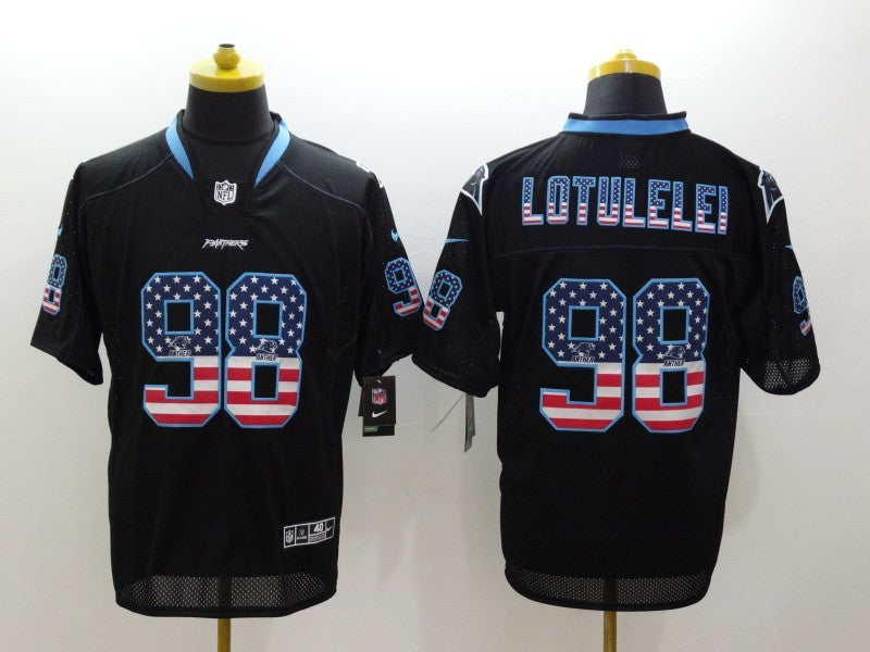 Men's Carolina Panthers Star Lotulelei #98 Black Game Jersey1 football jersey product view 1
