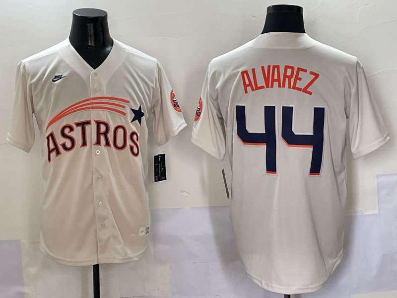 Men's Houston Astros Yordan Alvarez #44 Cream Player Jersey1 baseball jersey product view 1