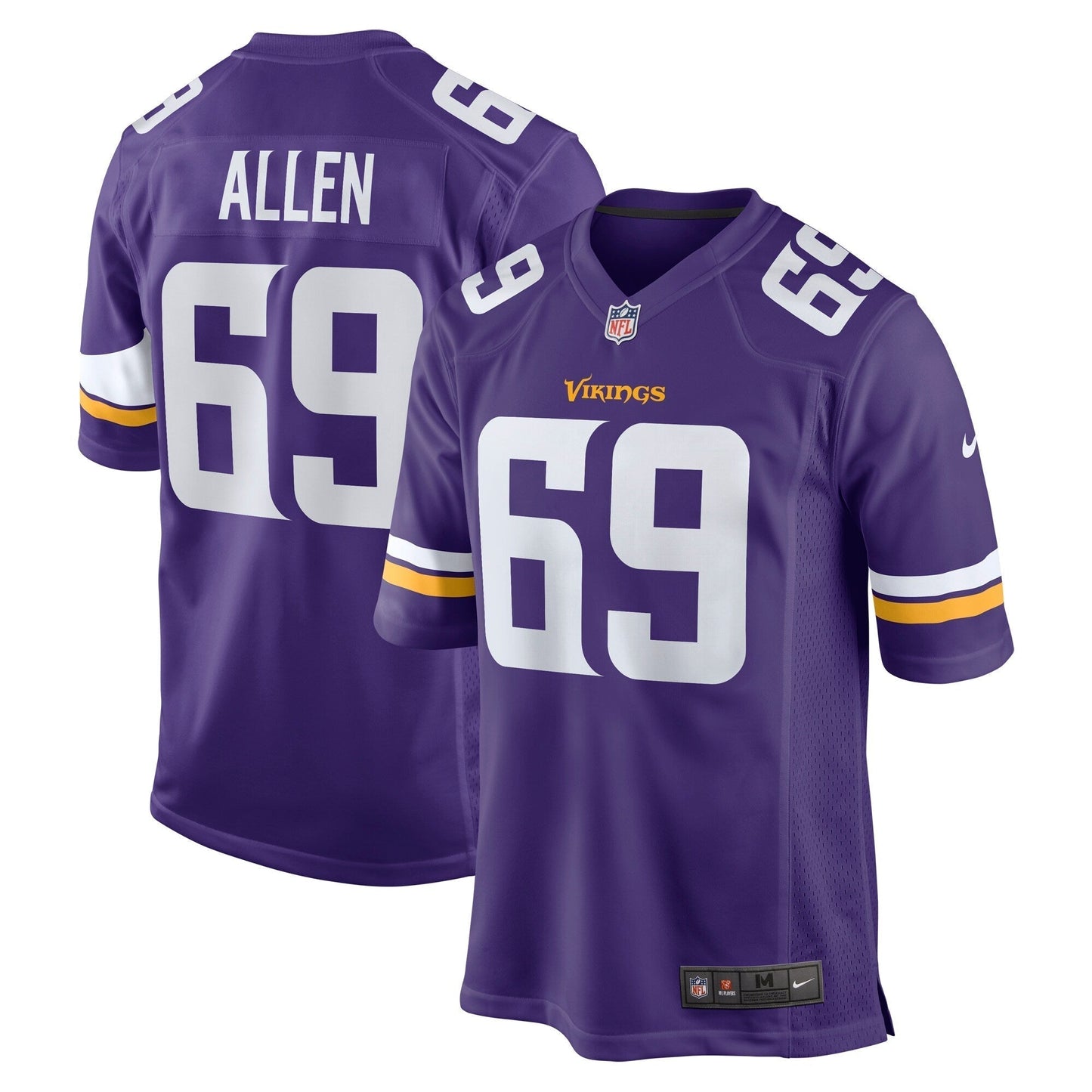 Jared Allen Minnesota Vikings Retired Game Jersey - Purple football jersey product view 1