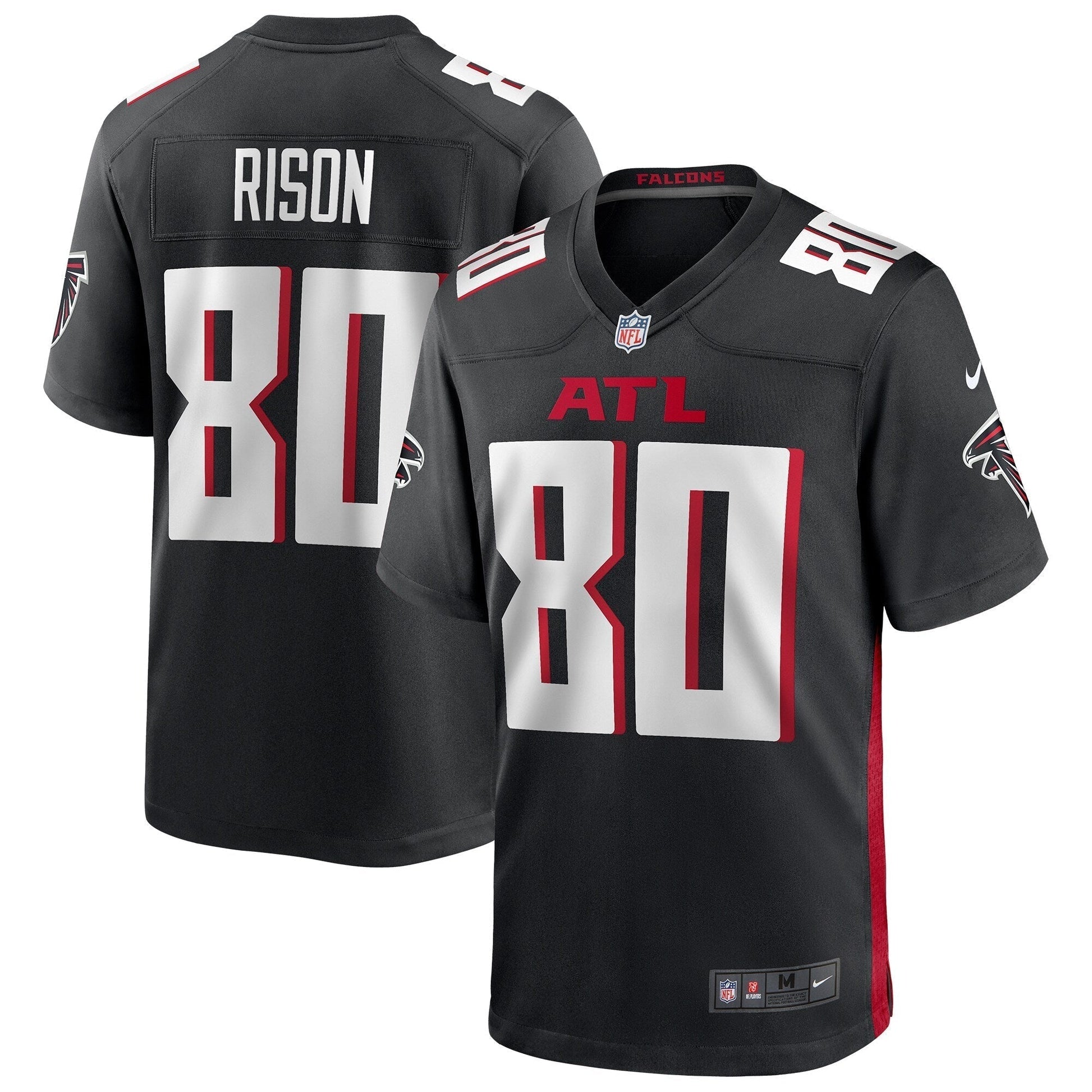 Andre Rison Atlanta Falcons Game Retired Jersey - Black football jersey product view 1