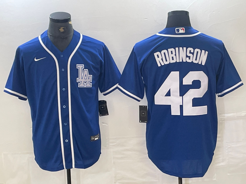 Men's Los Angeles Dodgers Jackie Robinson Blue Limited Player Jersey baseball jersey product view 1