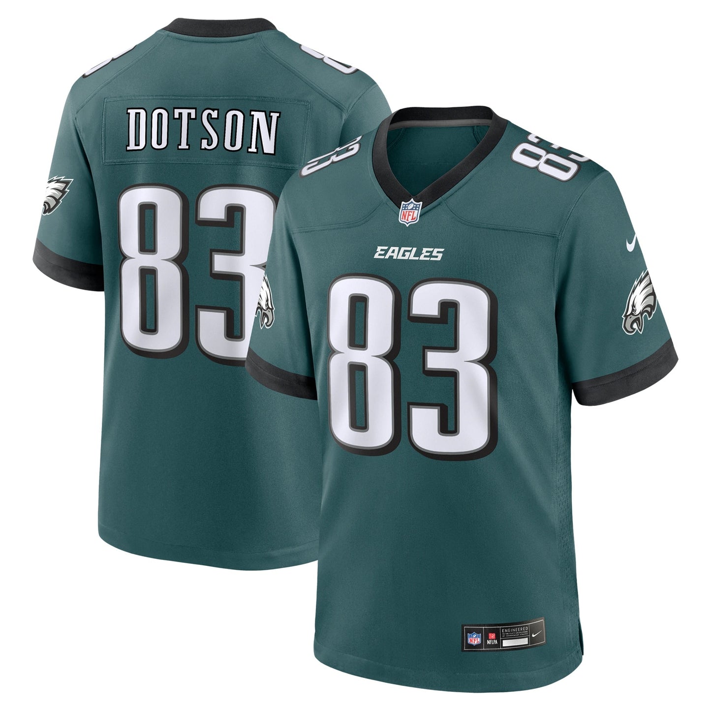Jahan Dotson Philadelphia Eagles Team Game Jersey - Midnight Green football jersey product view 1