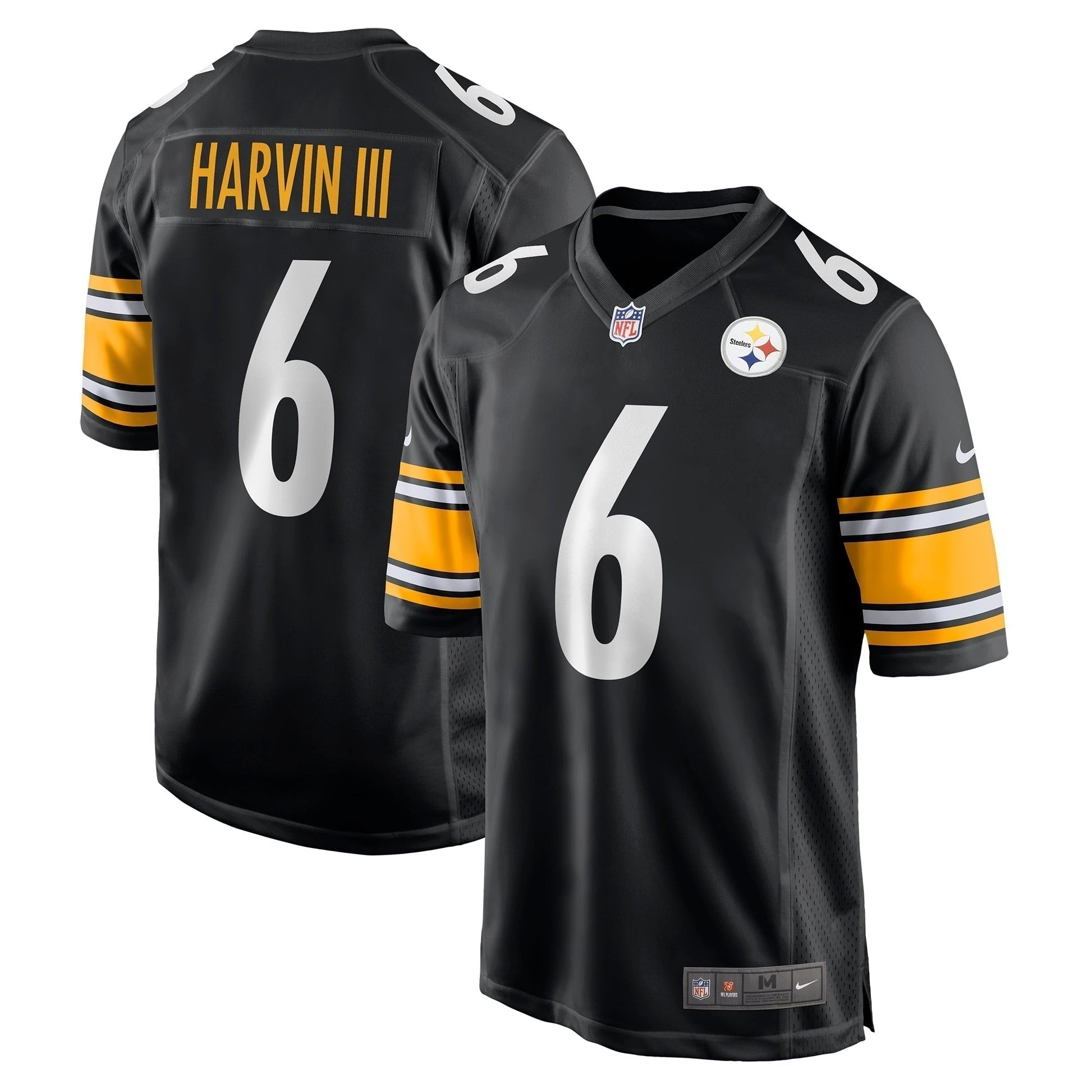 Pressley Harvin III Pittsburgh Steelers Game Jersey - Black football jersey product view 1