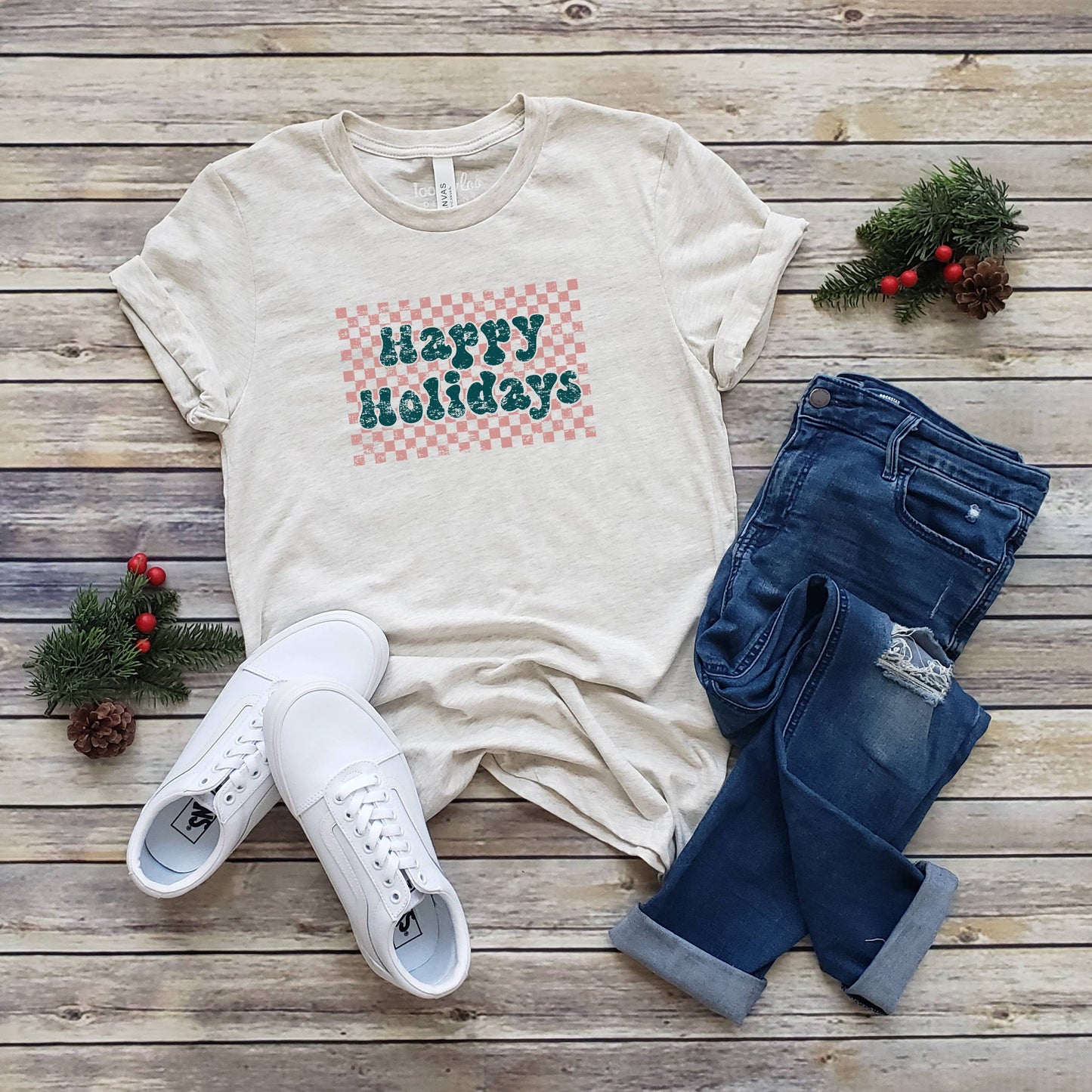 Happy Holidays Tee | Christmas | Sizes XS-2XL Unisex T-shirt, Sweatshirt, Hoodie, Long Sleeve Tee - T-Shirt, Sweatshirt, Hoodie