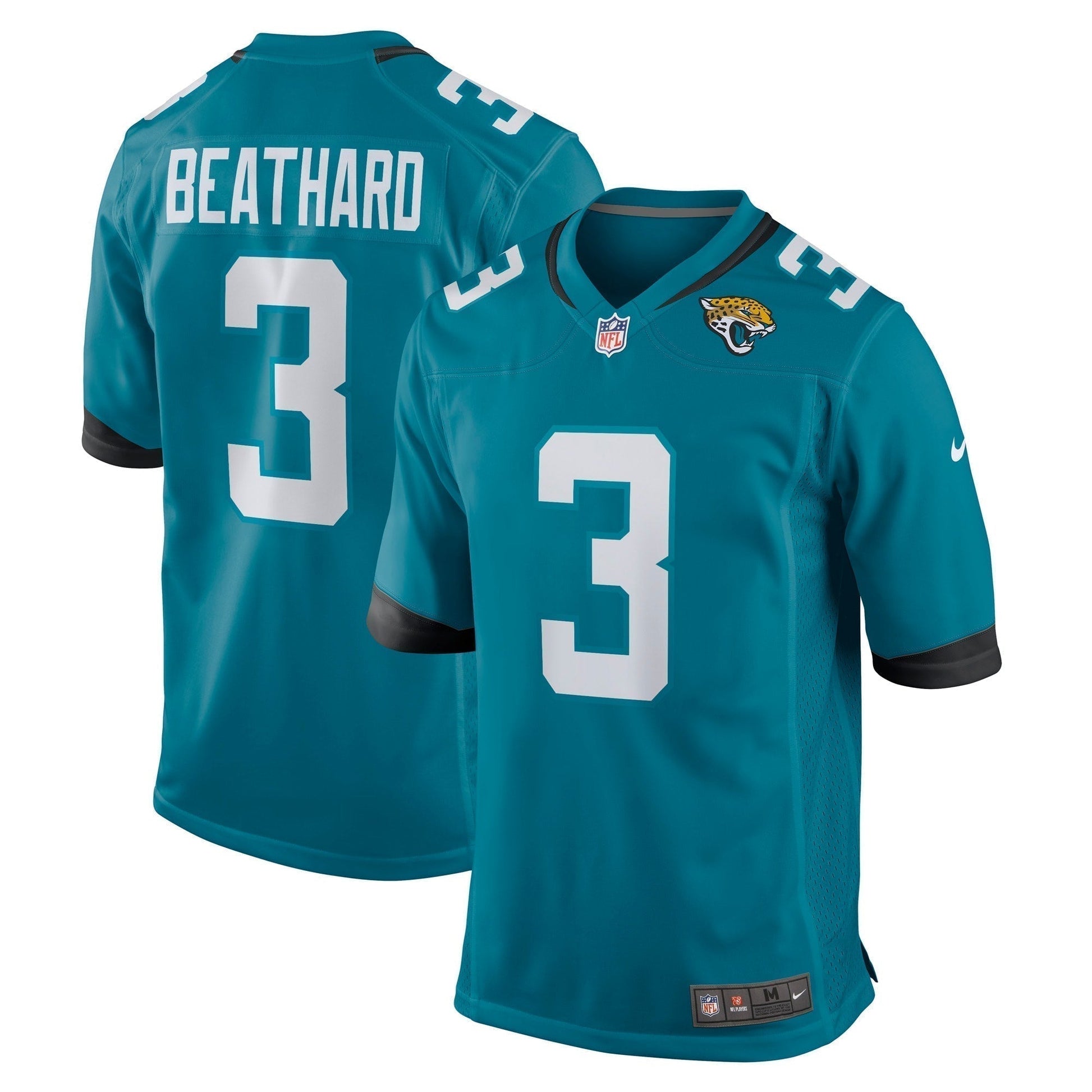 C.J. Beathard Jacksonville Jaguars Game Jersey - Teal football jersey product view 1