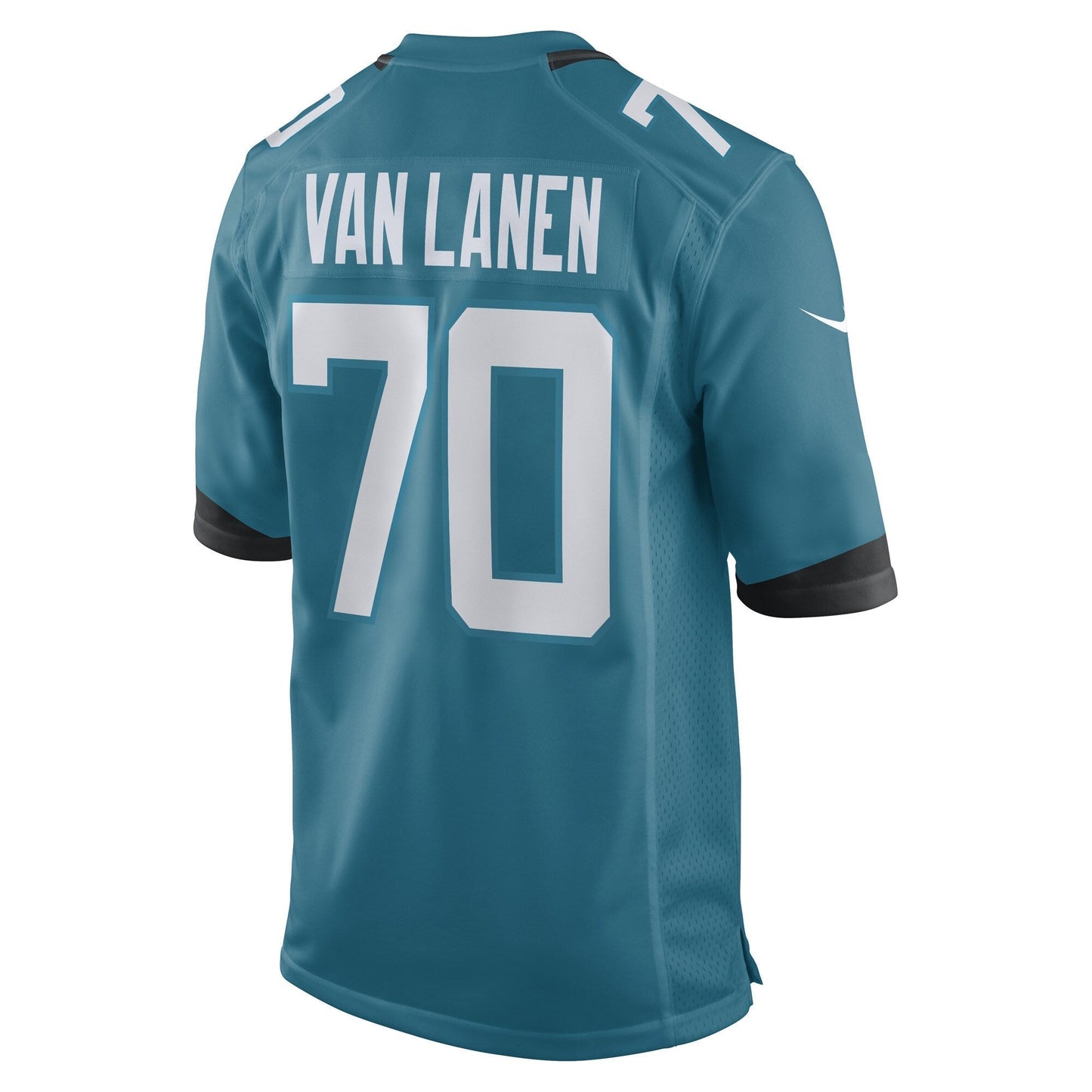 Cole Van Lanen Jacksonville Jaguars Game Jersey - Teal football jersey product view 3