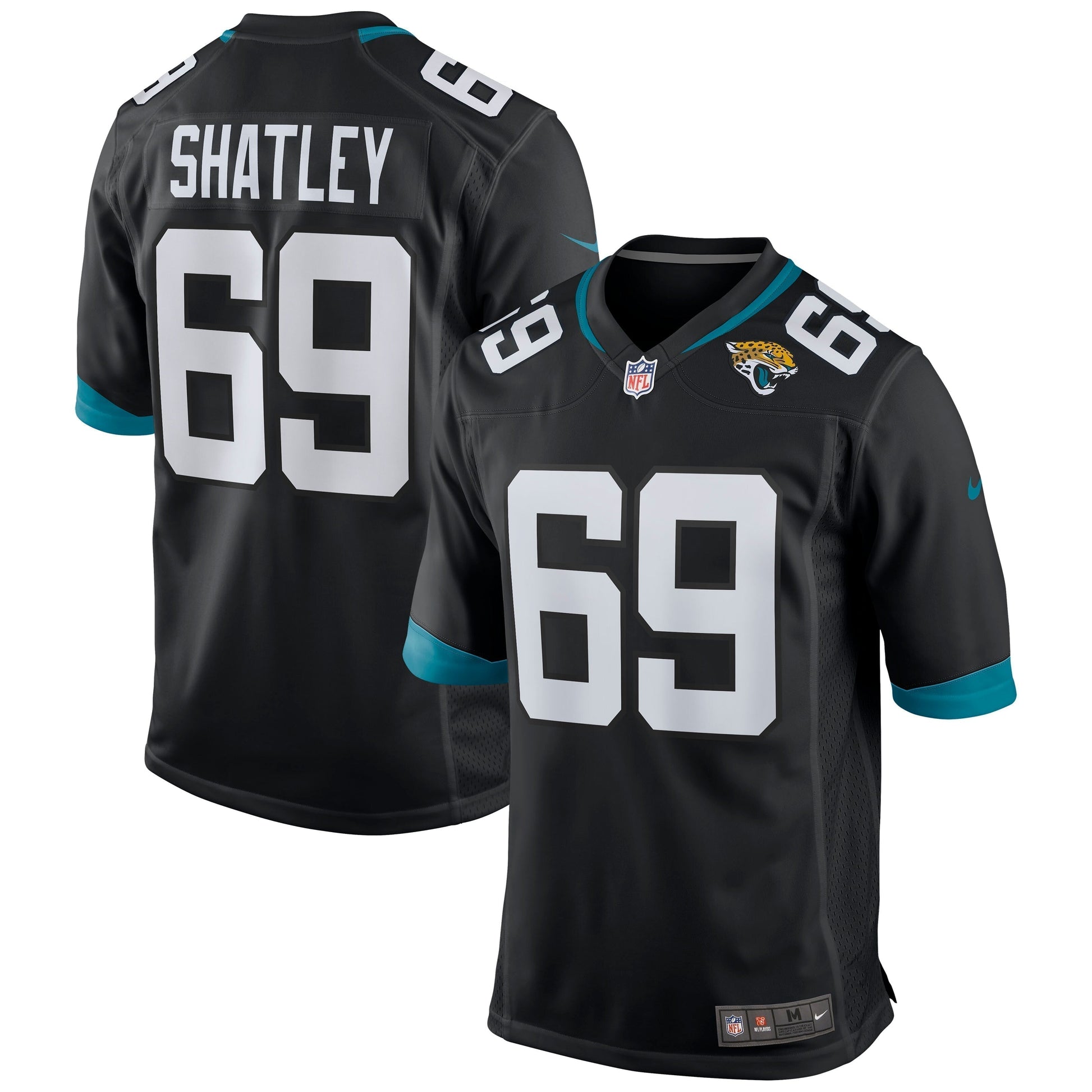Tyler Shatley Jacksonville Jaguars Game Jersey - Black football jersey product view 1