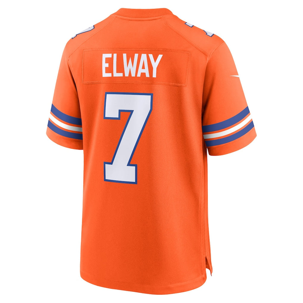 D.Broncos #7 John Elway Orange Mile High Collection 1977 Throwback Retired Player Game Jersey football jersey product view 1