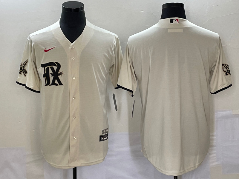 Men's Texas Rangers Cream 2023 City Connect Replica Blank Jersey baseball jersey product view 1