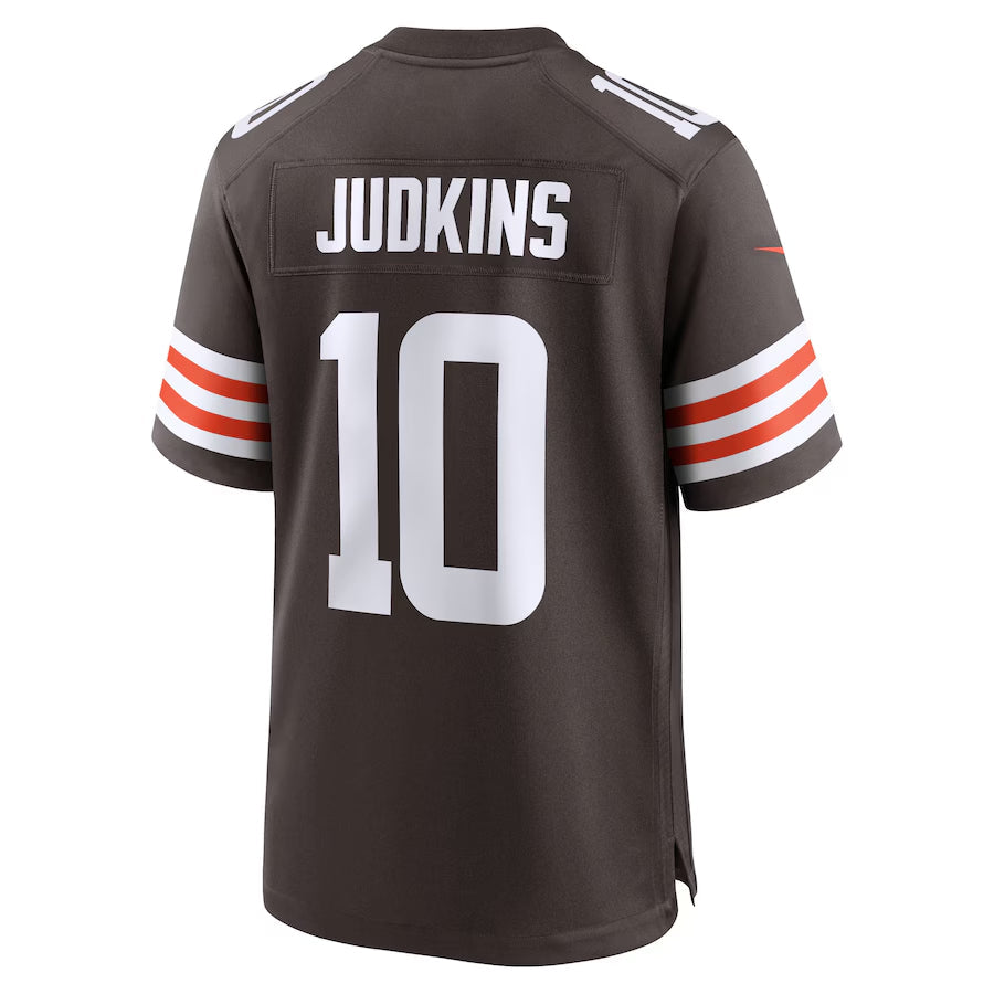 Cleveland Browns Quinshon Judkins Brown 2025 NFL Draft Game Jersey football jersey product view 3
