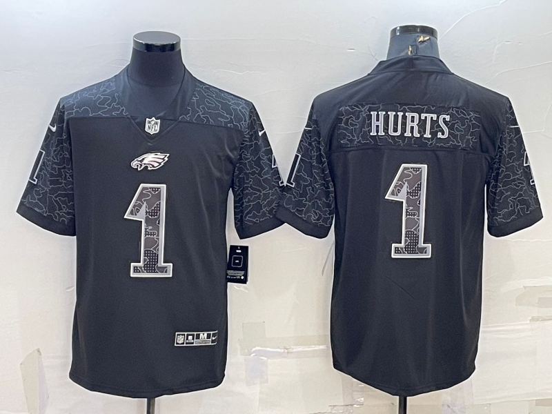 Men's Philadelphia Eagles Jalen Hurts Black RFLCTV Limited Jersey football jersey product view 1