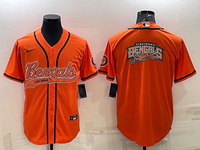 Men's Cincinnati Bengals Orange Fashion Jersey1 football jersey product view 1