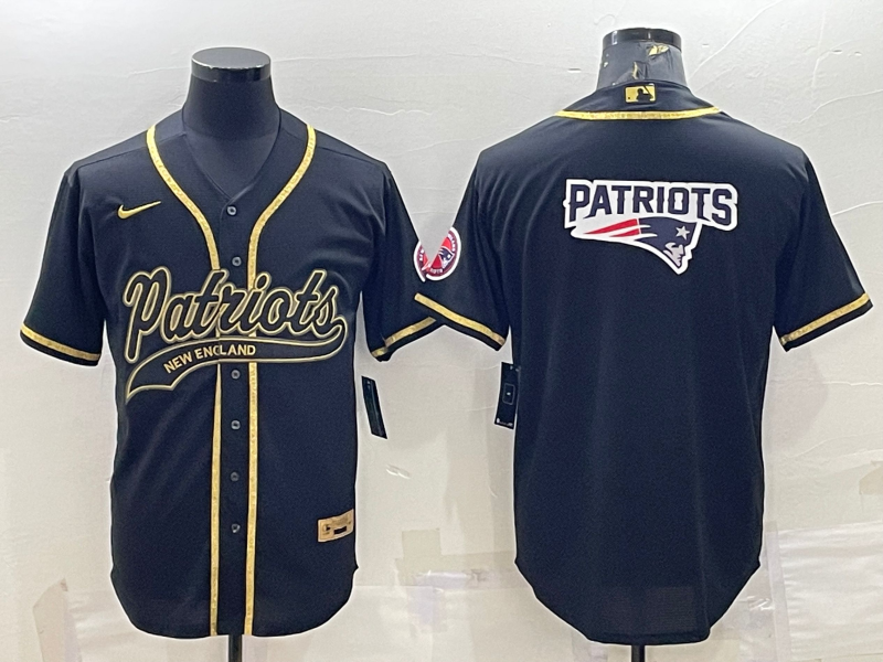 Men's New England Patriots Black Game Jersey1 football jersey product view 1