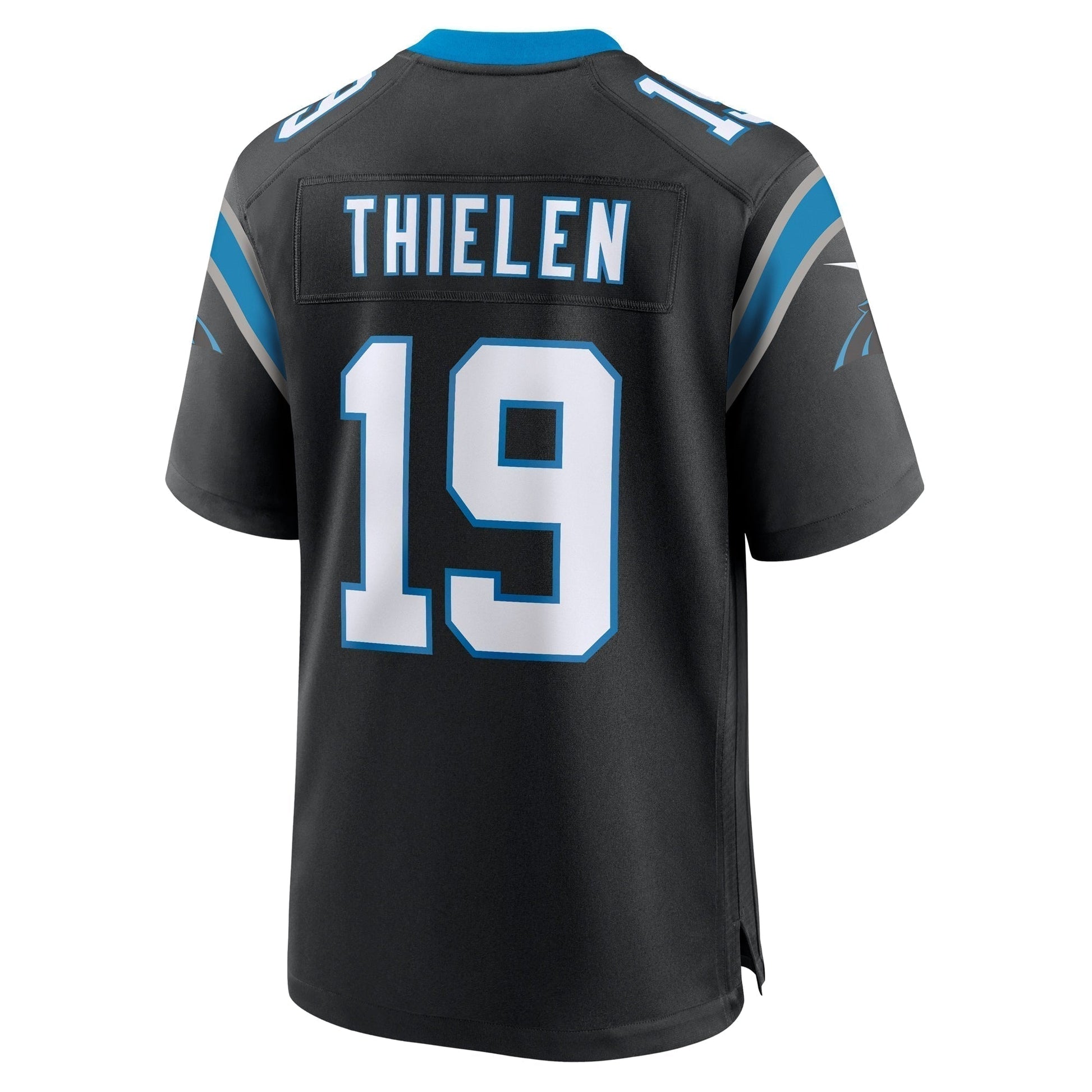 Adam Thielen Carolina Panthers Game Jersey - Black football jersey product view 3