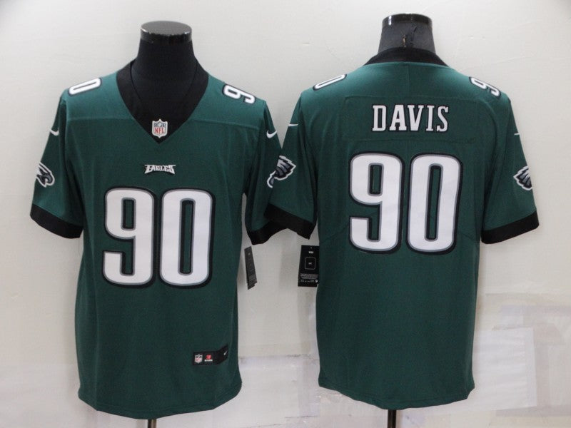 Men's Philadelphia Eagles Jordan Davis Midnight Green Game Jersey basketball jersey product view 1